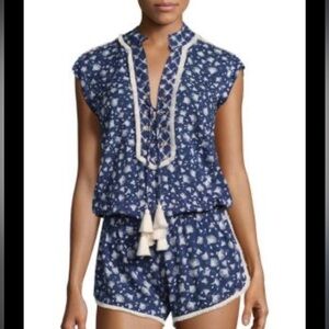 Poupette St. Barth Donna romper in blue/white size S
